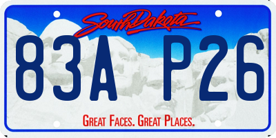 SD license plate 83AP26