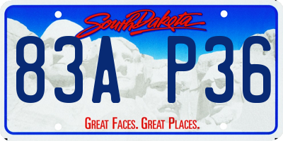 SD license plate 83AP36