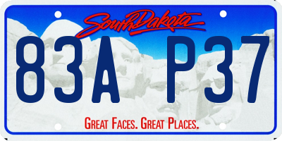SD license plate 83AP37