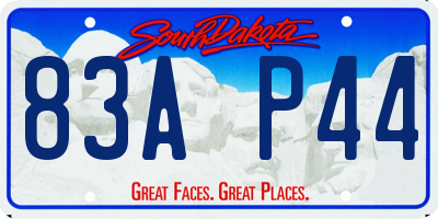 SD license plate 83AP44