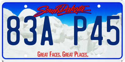 SD license plate 83AP45