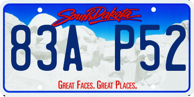 SD license plate 83AP52