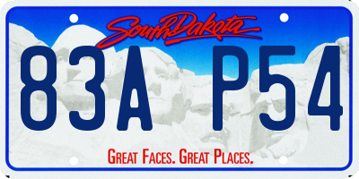 SD license plate 83AP54