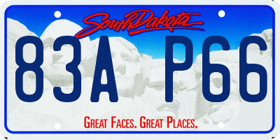 SD license plate 83AP66