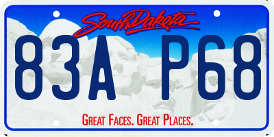 SD license plate 83AP68