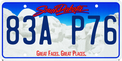 SD license plate 83AP76
