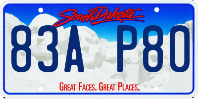 SD license plate 83AP80