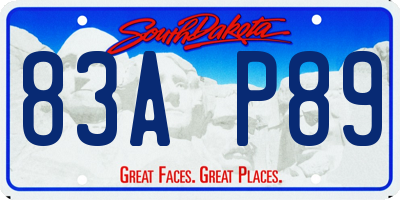 SD license plate 83AP89
