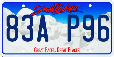 SD license plate 83AP96