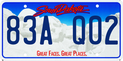 SD license plate 83AQ02
