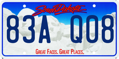 SD license plate 83AQ08