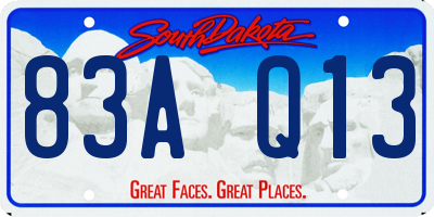 SD license plate 83AQ13