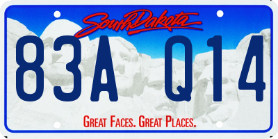 SD license plate 83AQ14