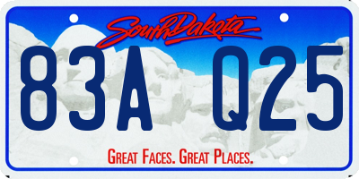 SD license plate 83AQ25