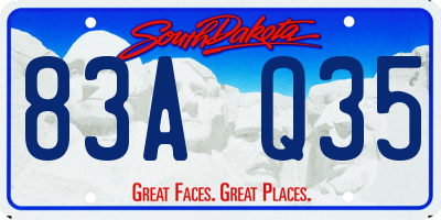 SD license plate 83AQ35