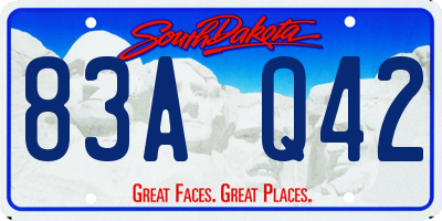 SD license plate 83AQ42