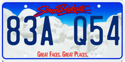 SD license plate 83AQ54