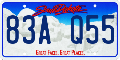 SD license plate 83AQ55
