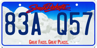 SD license plate 83AQ57