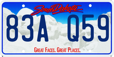 SD license plate 83AQ59