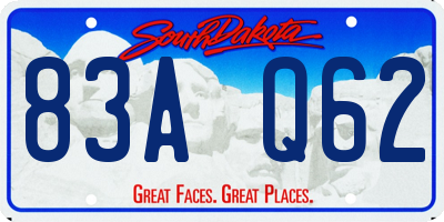 SD license plate 83AQ62