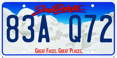 SD license plate 83AQ72
