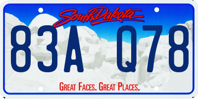 SD license plate 83AQ78