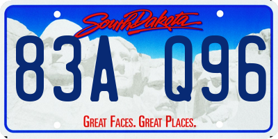 SD license plate 83AQ96