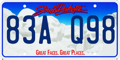 SD license plate 83AQ98