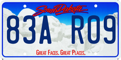SD license plate 83AR09