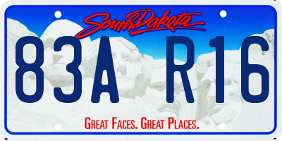 SD license plate 83AR16