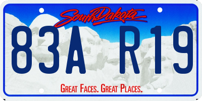 SD license plate 83AR19