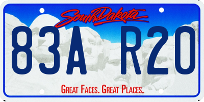 SD license plate 83AR20