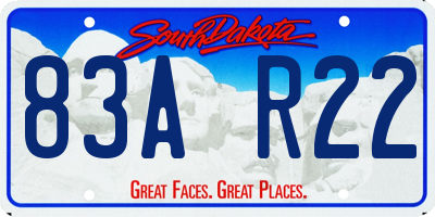 SD license plate 83AR22