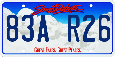 SD license plate 83AR26