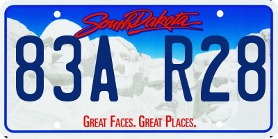 SD license plate 83AR28