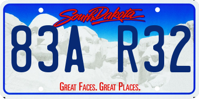 SD license plate 83AR32