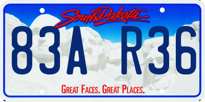 SD license plate 83AR36