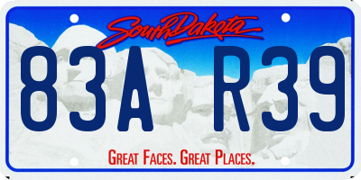 SD license plate 83AR39