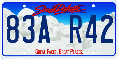 SD license plate 83AR42