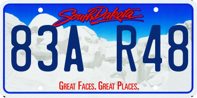 SD license plate 83AR48