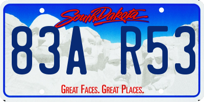 SD license plate 83AR53