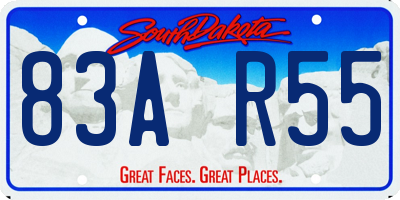 SD license plate 83AR55
