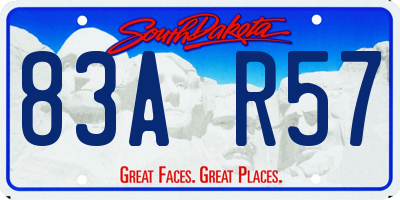 SD license plate 83AR57