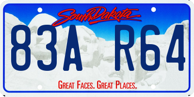 SD license plate 83AR64