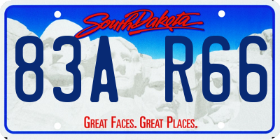 SD license plate 83AR66