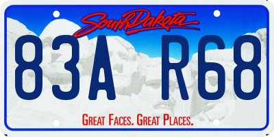 SD license plate 83AR68