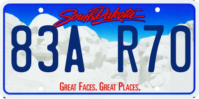 SD license plate 83AR70