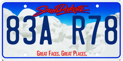 SD license plate 83AR78