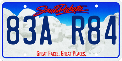 SD license plate 83AR84